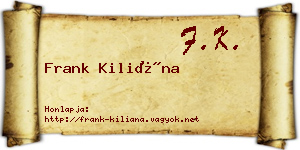 Frank Kiliána névjegykártya